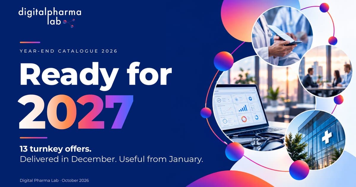 Cover of the Digital Pharma Lab year-end catalogue 2026